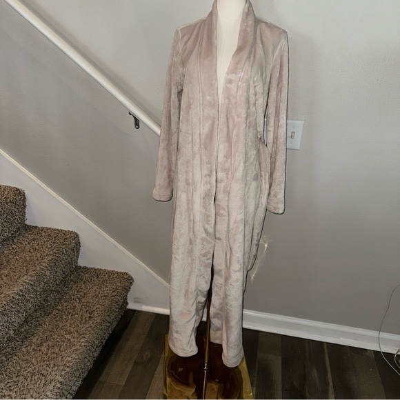 UGG Marlow Double Fleece Long Sleeve Cozy Robe Pockets Moonbeam Small EUC Warm - Picture 9 of 11